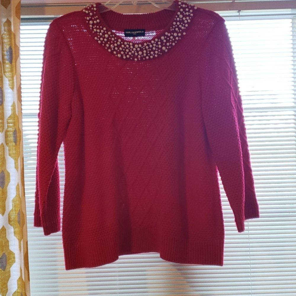 Karl Lagerfeld Red Sweater